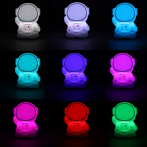 Noční lampička pro děti silikonová dotyková měkká 8 LED USB RGB bílý astronaut Noční lampička pro děti silikonová dotyková měkká 8 LED USB RGB bílý astronaut