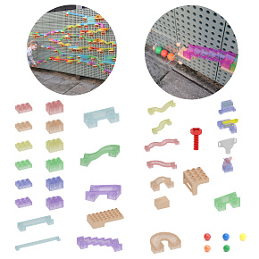 MASTERKIDZ Konstrukční sada Dráha pro kuličky Tabule STEM 209 dílů