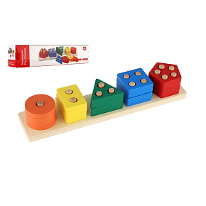 Skládačka věž dřevo 29,5cm v krabičce 7x30,5x6cm