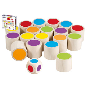 Maxi pexeso společenská hra 18 dřevěných kamenů + kostka v krabici 20x20x4cm Maxi pexeso společenská hra 18 dřevěných kamenů + kostka v krabici 20x20x4cm