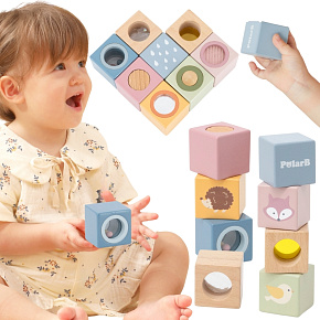 VIGA Dřevěné Senzorické Kostky PolarB VIGA Dřevěné Senzorické Kostky PolarB