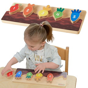 MASTERKIDZ Dřevěný Vzdělávací Záhon Čísla, Barvy a Zelenina