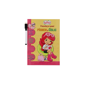 Sešit aktivit Procvičuj si písmena a číslice Jahůdka + stíratelný popisovač v sáčku 16,5x24x2cm