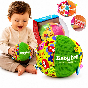 WOOPIE BABY Měkký Senzorický Míček Paní Metka s Štítky pro Miminko + Zvuk WOOPIE BABY Měkký Senzorický Míček Paní Metka s Štítky pro Miminko + Zvuk