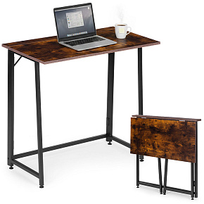 Skládací počítačový stůl 80x45 cm stolek pod laptop loft postaršený ořech ModernHome
