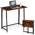 Skládací počítačový stůl 80x45 cm stolek pod laptop loft postaršený ořech ModernHome