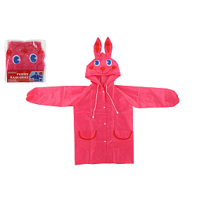 Pláštěnka dětská králík velikost 110-120cm růžová v sáčku 23x25cm 