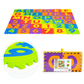Large EVA Foam Play Mat for Children Letters Numbers 178x178 cm 36 Pieces ECOTOYS