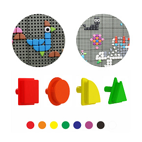 MASTERKIDZ Sada Kolíčky ve tvaru geometrických tvarů 64ks pro STEM tabule