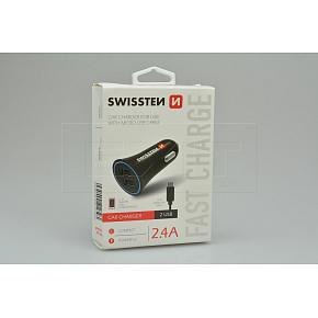 Nabíječka mobilů do auta SWISSTEN 2.4A 2USB - Micro USB Nabíječka mobilů do auta SWISSTEN 2.4A 2USB - Micro USB