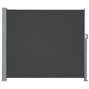 Boční markýza terasová LUARO zatahovací paraván 160 x 300 cm šedá Boční markýza terasová LUARO zatahovací paraván 160 x 300 cm šedá