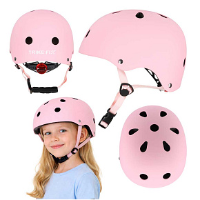 Dětská cyklistická helma Trike Fix dětská nastavitelná LED S 48–54 cm růžová Dětská cyklistická helma Trike Fix dětská nastavitelná LED S 48–54 cm růžová