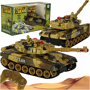 Dálkově ovládaný tank na RC ovladač War Tank 9993 2,4 GHz pouštní
