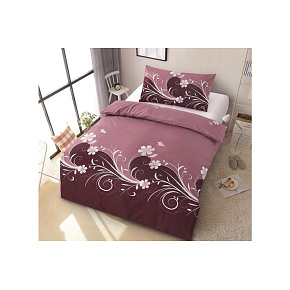 Microtop povlečení 140x200+70x90 Květinové vlny - Hnědo-šedá