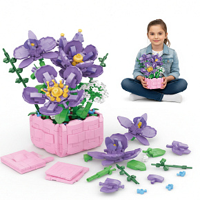 Lebula stavebnice sada 583 ks. prvky květiny bílý narcis v květináči