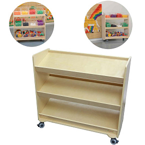 MASTERKIDZ Regál na Kolečka - 3 Police Na Příslušenství K Tabuli STEM 800H x 800L