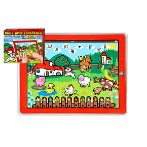 Tablet farma pro nejmenší Moje první zvířátka 24x19x1,5cm na bat. se světlem a zvukem v krabičce MPZ