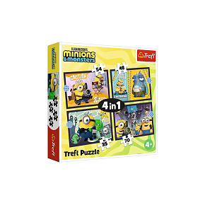 Puzzle 4v1 Nová dobrodružství Mimoňů 28,5x20,5cm v krabici 28x28x6cm Puzzle 4v1 Nová dobrodružství Mimoňů 28,5x20,5cm v krabici 28x28x6cm