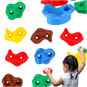 Horolezecké kameny úchyty na lezení pro děti barevné 10 ks + šrouby