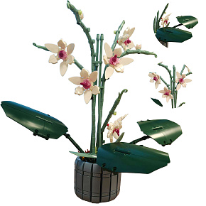 Lebula stavebnice sada květiny orchidej v květináči 728 ks.