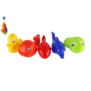 Plavací sada zvířátka do vany plast 5ks v síťce 30x15x8cm 12m+ Plavací sada zvířátka do vany plast 5ks v síťce 30x15x8cm 12m+