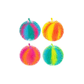 Míček antistresový mačkací chlupatý duhový 15cm 4 barvy Míček antistresový mačkací chlupatý duhový 15cm 4 barvy