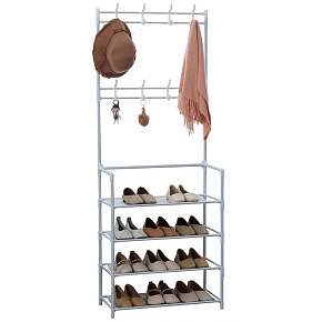 Herzberg HG-03404: Segmentovaný věšák na oblečení s 4 policemi na boty - 60x155 cm Herzberg HG-03404: Segmentovaný věšák na oblečení s 4 policemi na boty - 60x155 cm