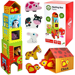WOOPIE GREEN Skládačka Kostky Farma v Krabičkách + Figurky 10 ks. WOOPIE GREEN Skládačka Kostky Farma v Krabičkách + Figurky 10 ks.