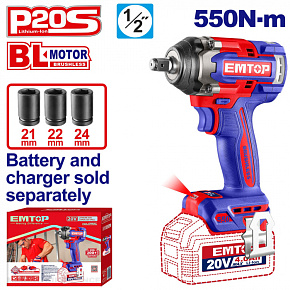 Aku rázový utahovák 20V 550Nm 1/2" solo Aku rázový utahovák 20V 550Nm 1/2" solo
