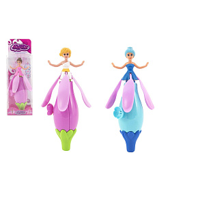 Vystřelovací víla panenka plast 17cm 4 barvy v krabičce 8x24x6cm