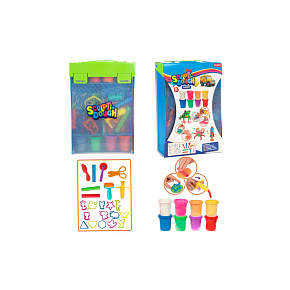 Sada modelína/plastelína 8x57g s doplňky v krabici 21,5x31x6cm