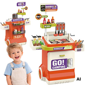 WOOPIE Interaktivní vozík na grilování BBQ Stánek ke grilu 51 ks. Efekty skutečného grilování WOOPIE Interaktivní vozík na grilování BBQ Stánek ke grilu 51 ks. Efekty skutečného grilování