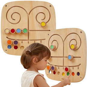 VIGA Dřevěná Manipulační Sensorická Tabule Bludiště Dotkni se a Přizpůsob VIGA Dřevěná Manipulační Sensorická Tabule Bludiště Dotkni se a Přizpůsob