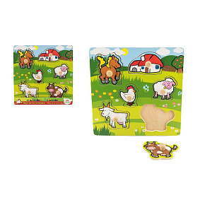 Vkládačka Moje první zvířátka 6ks 22,5x22,5x2,5 cm 12m+ MPZ