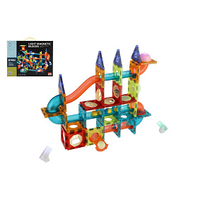Kuličková dráha magnetická plast 110ks 16 kuliček + doplňky na baterie v krabici 36x28x9cm Kuličková dráha magnetická plast 110ks 16 kuliček + doplňky na baterie v krabici 36x28x9cm