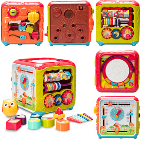 Lebula sorter skládačka kostka vzdělávací kostky senzorická hračka interaktivní červená