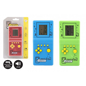 Digitální hra Padající kostky hlavolam plast 7x14,5cm 3 barvy na baterie se zvukem na kartě