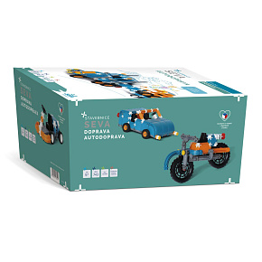 Stavebnice SEVA DOPRAVA - Autodoprava plast 743 dílků v krabici 28x38x18cm