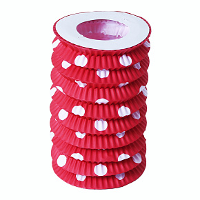 Lampion papírový červený s tečkami 23 cm (8590687208391)