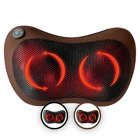 Herzberg HG-MSG10 Shiatsu masážní polštář s dvojbodovou termoterapií hnědý Herzberg HG-MSG10 Shiatsu masážní polštář s dvojbodovou termoterapií hnědý