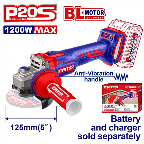 Aku úhlová bruska 20V 125 mm (1200W) solo