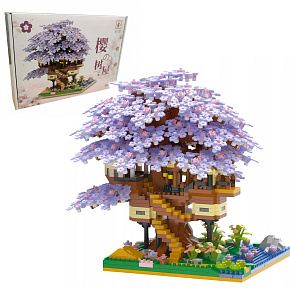 Stavebnice Lebula stavební kostky sada strom třešňový květ domek 2229 ks.