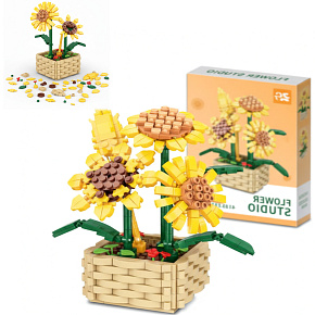 Lebula stavebnice sada 550 ks prvků kytice květin slunečnice