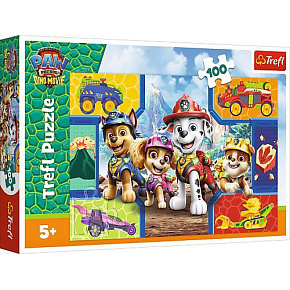 Puzzle Tlapková patrola/Paw Patrol Dino Movie: Štěňata a dinosauři 100 dílků 41x27,5cm v krabici Puzzle Tlapková patrola/Paw Patrol Dino Movie: Štěňata a dinosauři 100 dílků 41x27,5cm v krabici