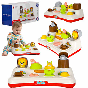 Vzdělávací hračka pop-up vyskakující zvířátka světla zvuk