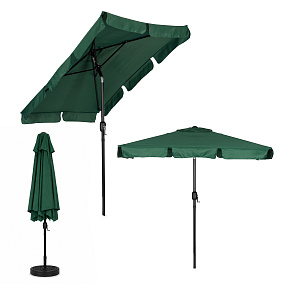 Obdélníkový velký zahradní slunečník šikmý sklápěcí s klikou zelený 200x130 cm MultiGarden Obdélníkový velký zahradní slunečník šikmý sklápěcí s klikou zelený 200x130 cm MultiGarden