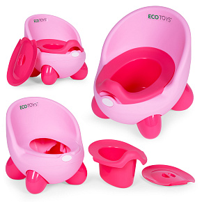 Potty toilet seat for children, removable insert, non-slip legs, pink, ECOTOYS