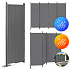 Folding 4-Panel Garden and Room Divider 167x216 cm Grey MultiGarden