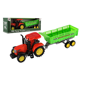 Traktor s vlekem plast 35cm na setrvačník v krabici