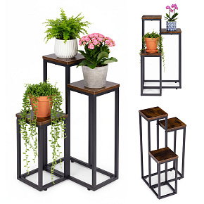 Standing Plant Stand for Flowers Decorations 3 Shelves Loft ModernHome